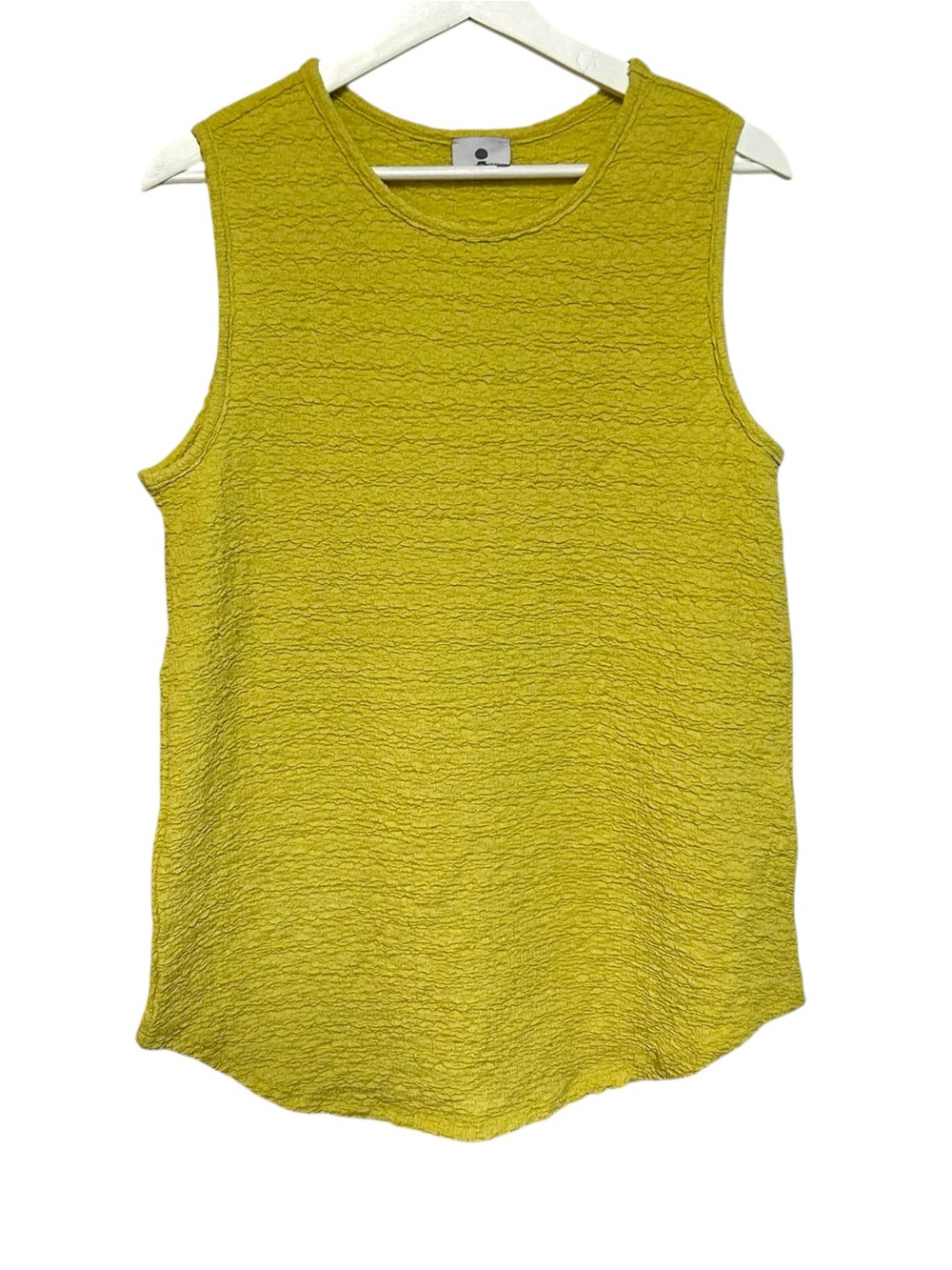 Inoah‎ S Lime Crinkle Tank contemporary relaxed fit blouse flowy hem blouse